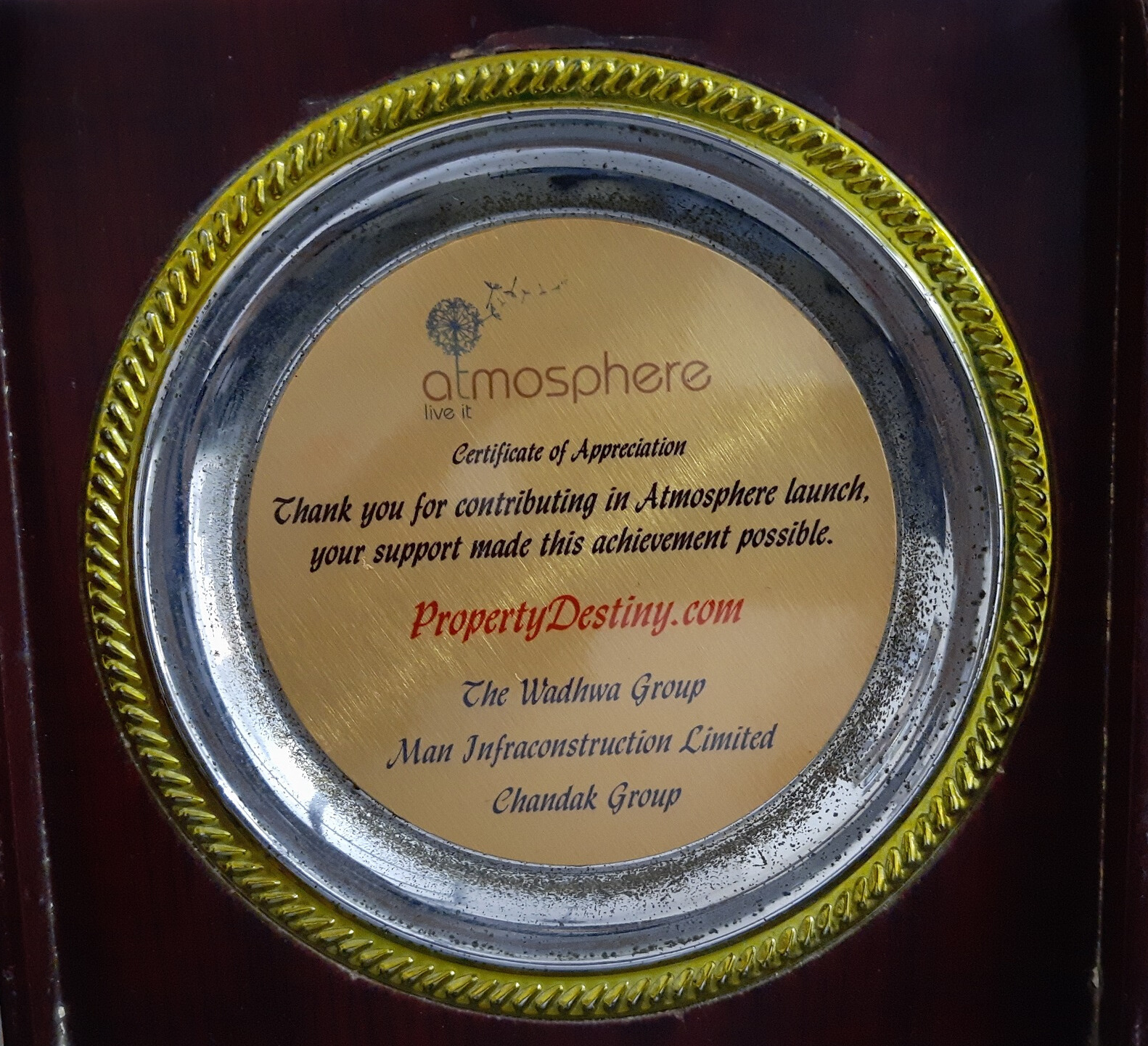 Appreciation from Wadhwa Atmosphere