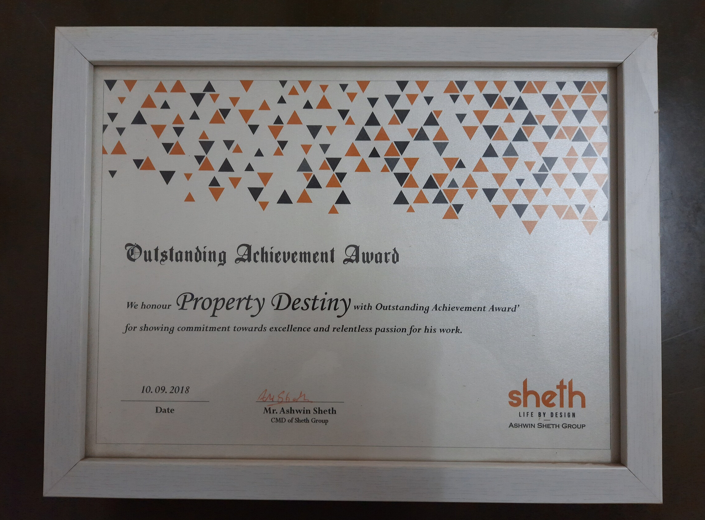 Appreciation from Sheth Group